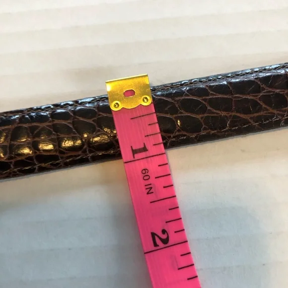 Brighton Croco Brown Leather Belt. Medium - Picture 10 of 11